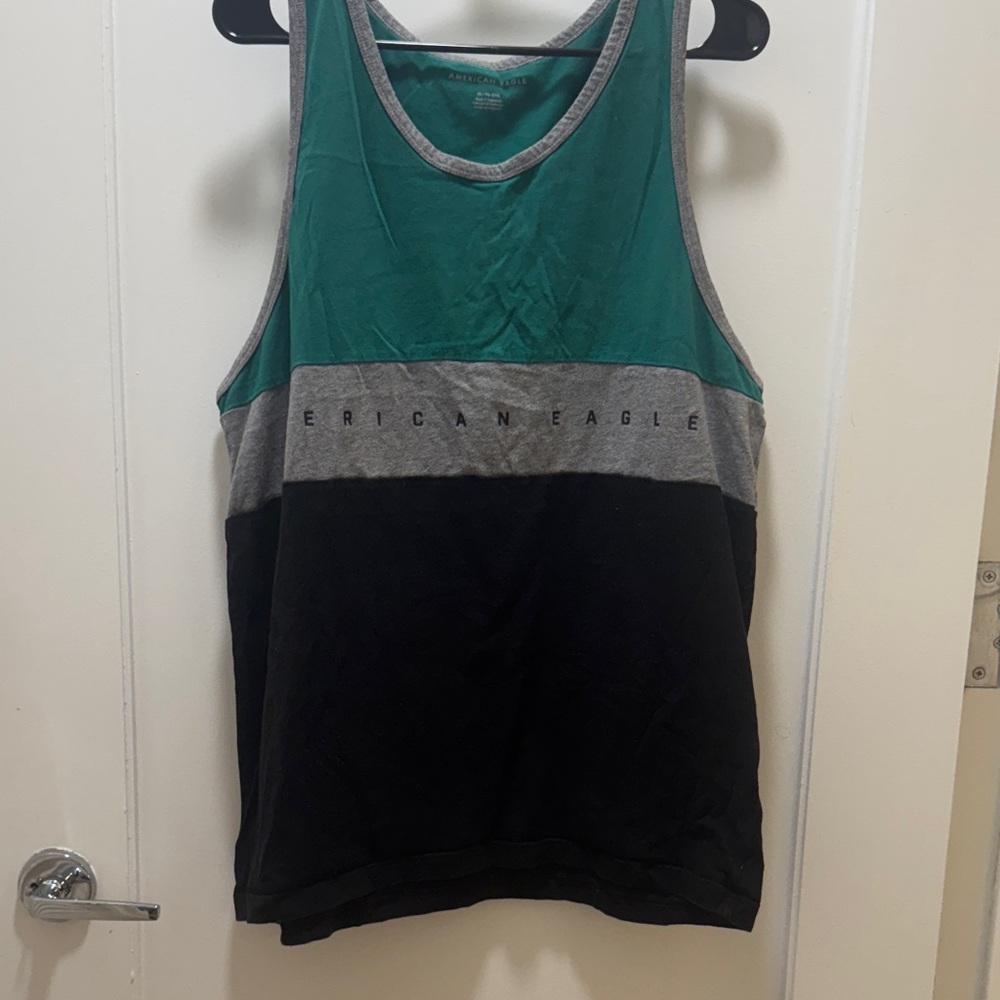 American Eagle Outfitters Green and Black Tank Top